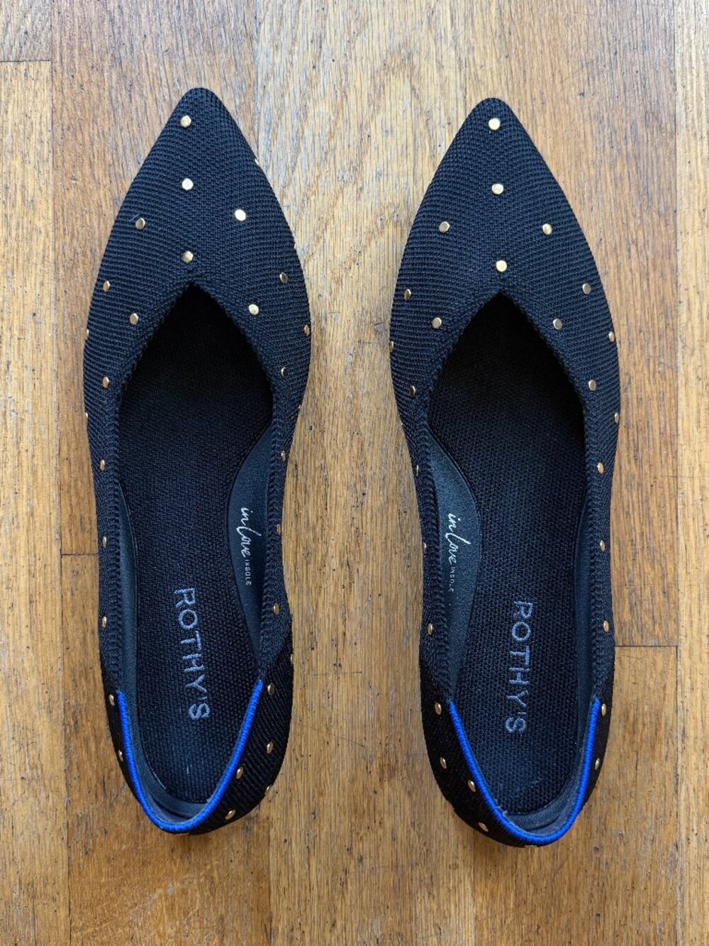 Rothy's The Point II Studded Black Flat